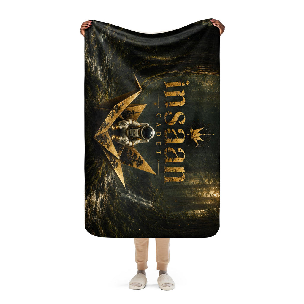 Astronaut Origami Crane Sherpa Blanket