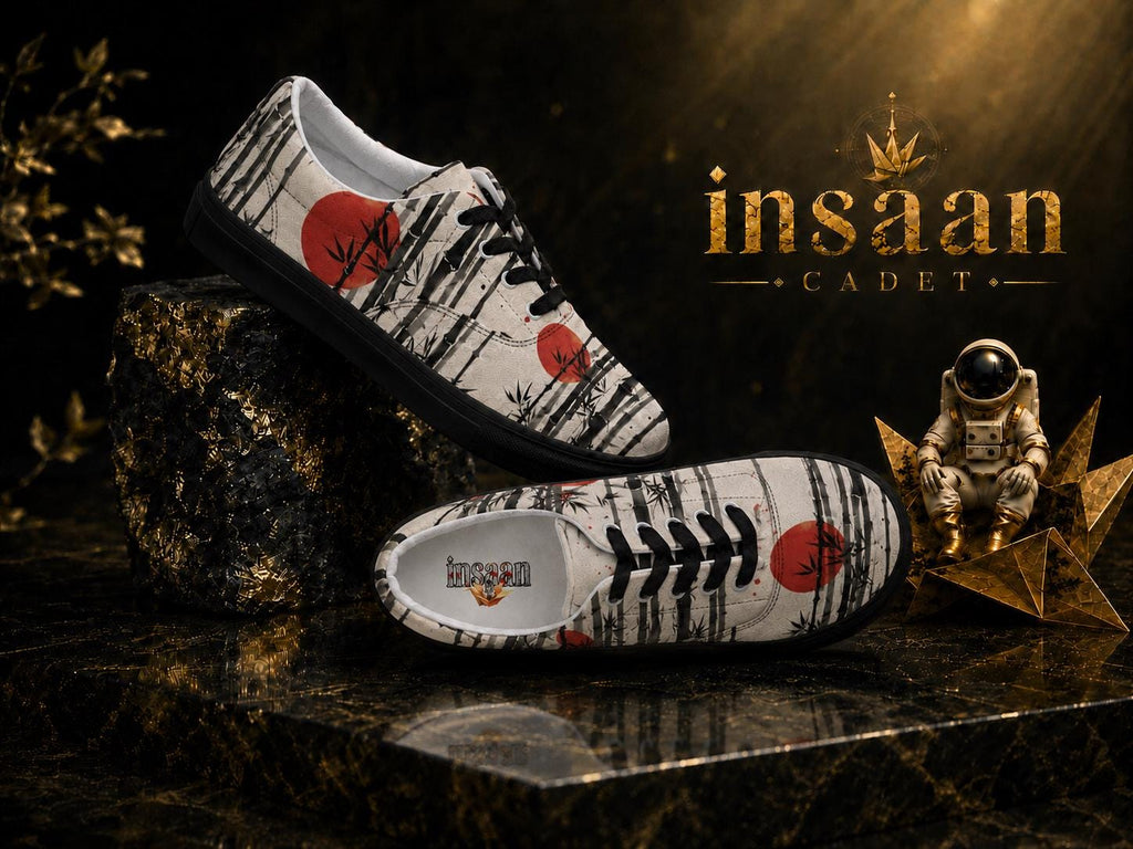 Rising Sun Canvas Sneakers - Japanese Ink Art