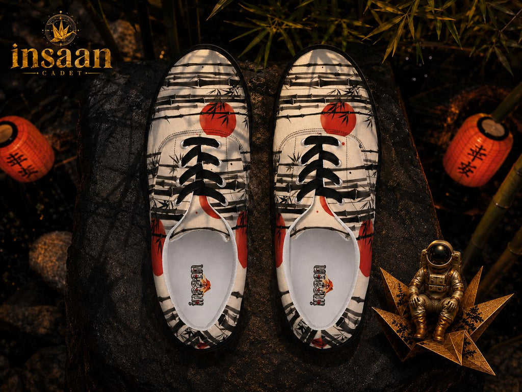 Rising Sun Canvas Sneakers - Japanese Ink Art