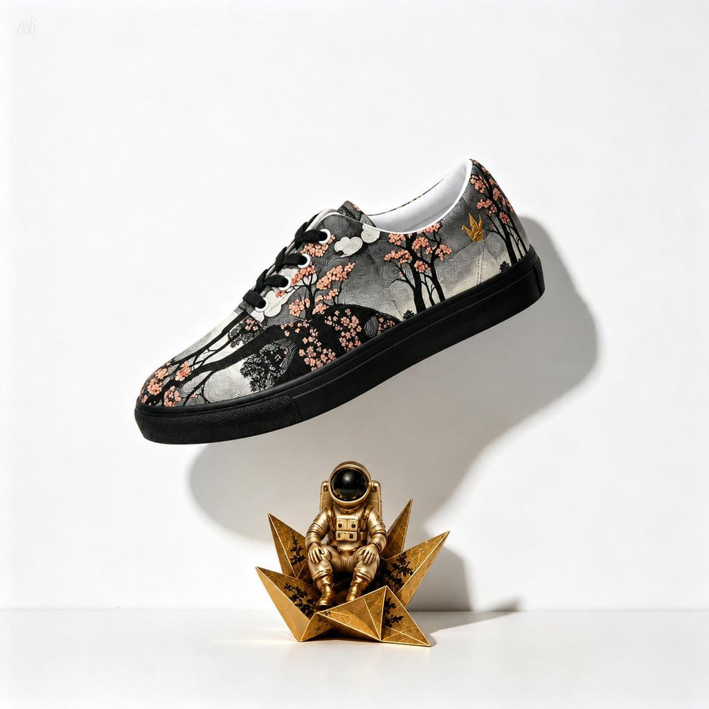 Floral Art Print Canvas Sneakers