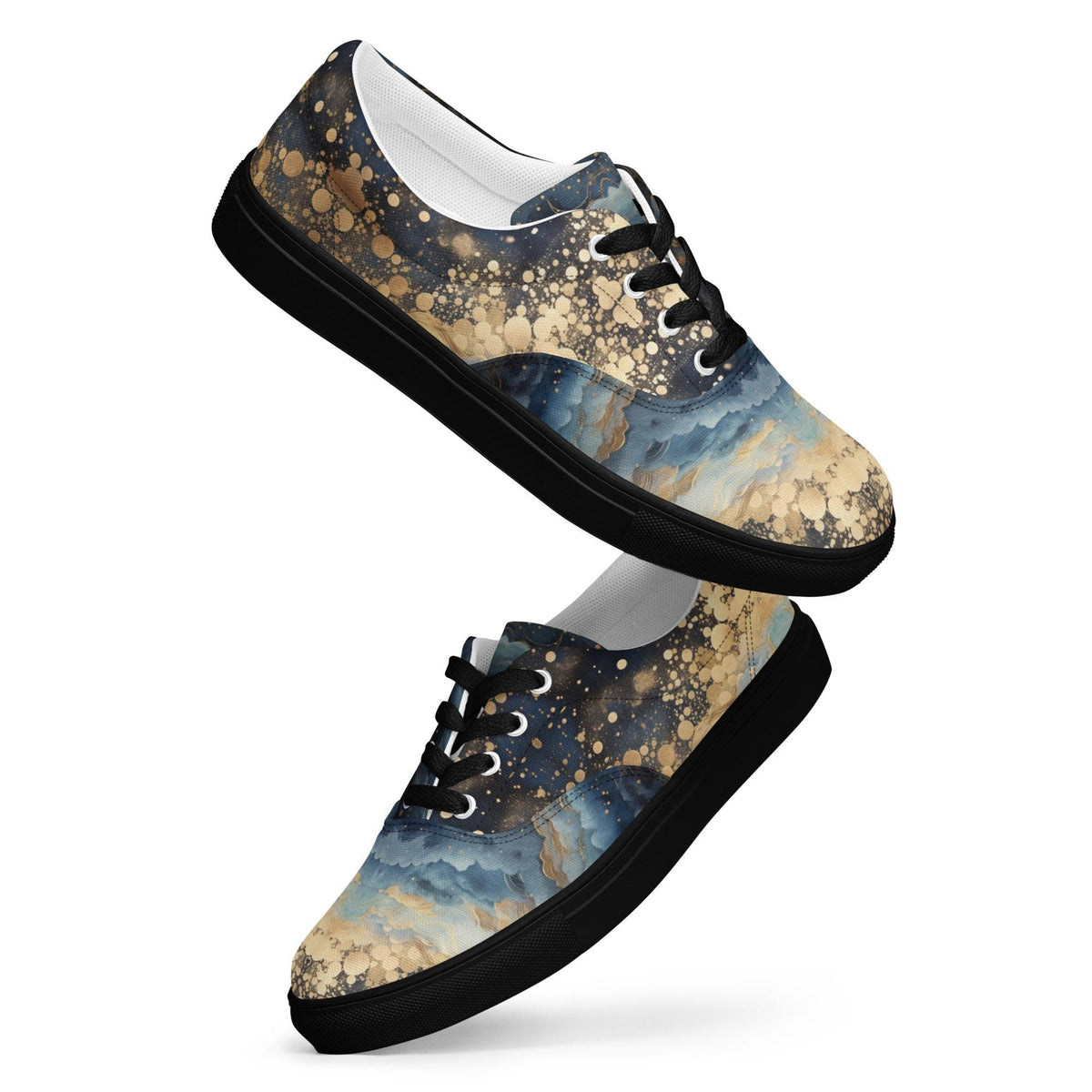 Galaxy Ocean Wave Canvas Sneakers