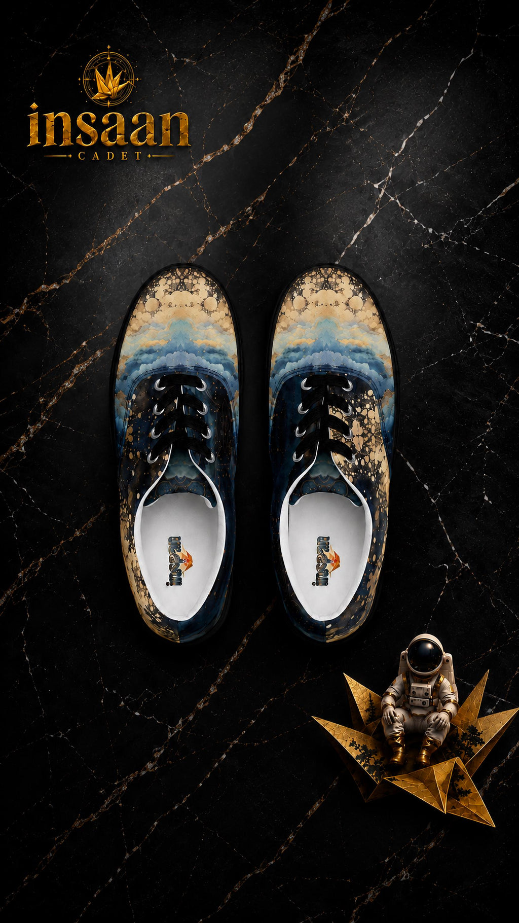 Galaxy Ocean Wave Canvas Sneakers