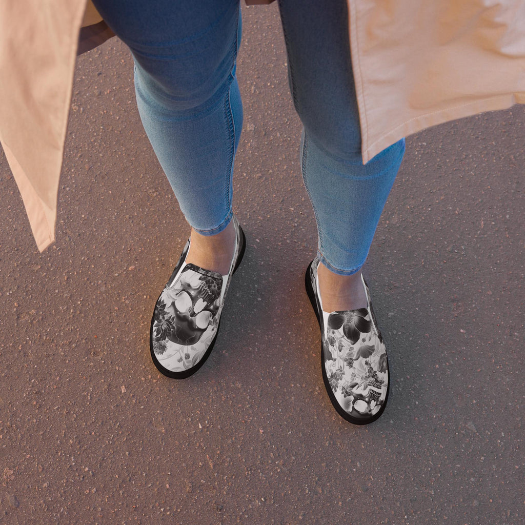 Skull Slip On Canvas Sneakers