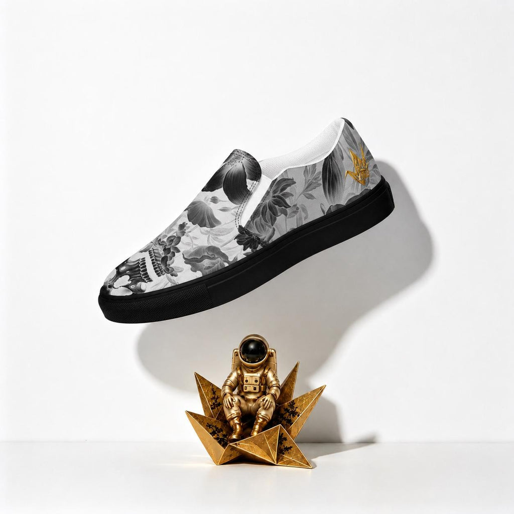 Skull Slip On Canvas Sneakers