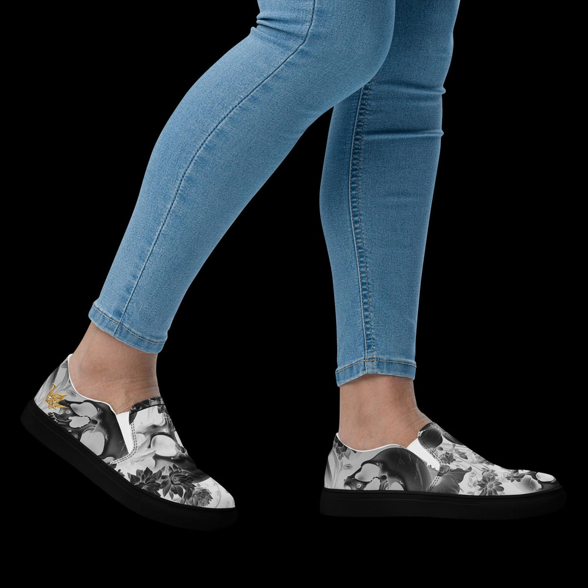 Skull Slip On Canvas Sneakers