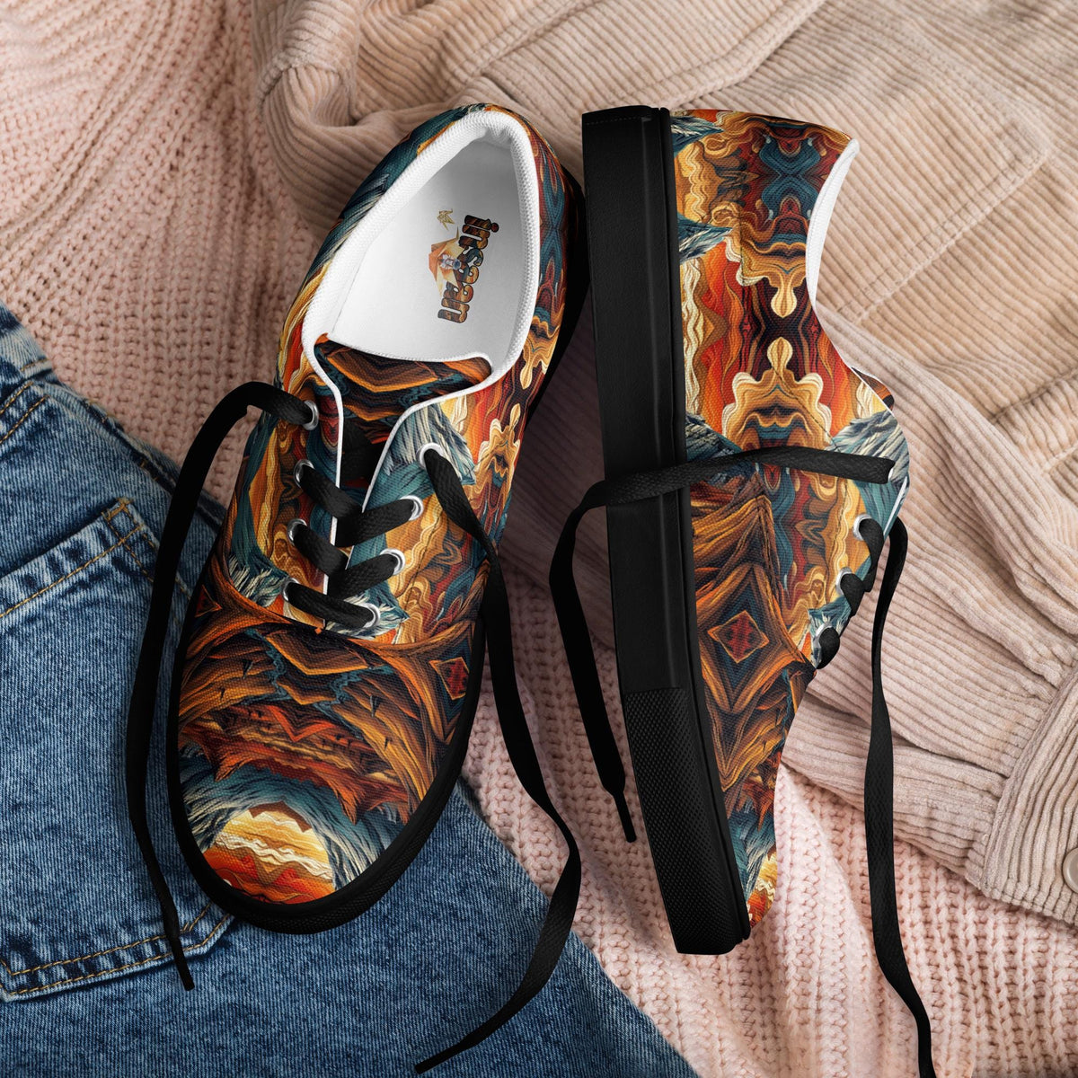 Psychedelic Swirl Canvas Sneakers
