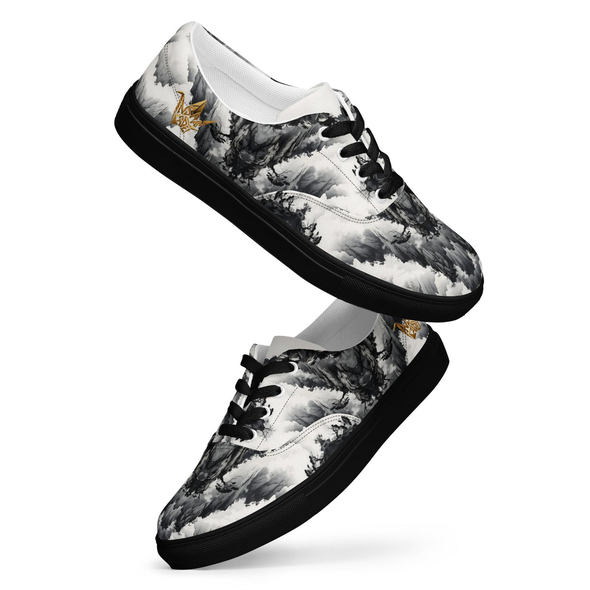Ink Wash Mountain Canvas Sneakers