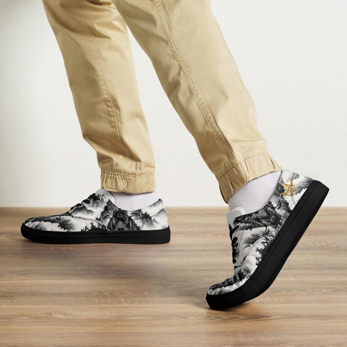 Ink Wash Mountain Canvas Sneakers