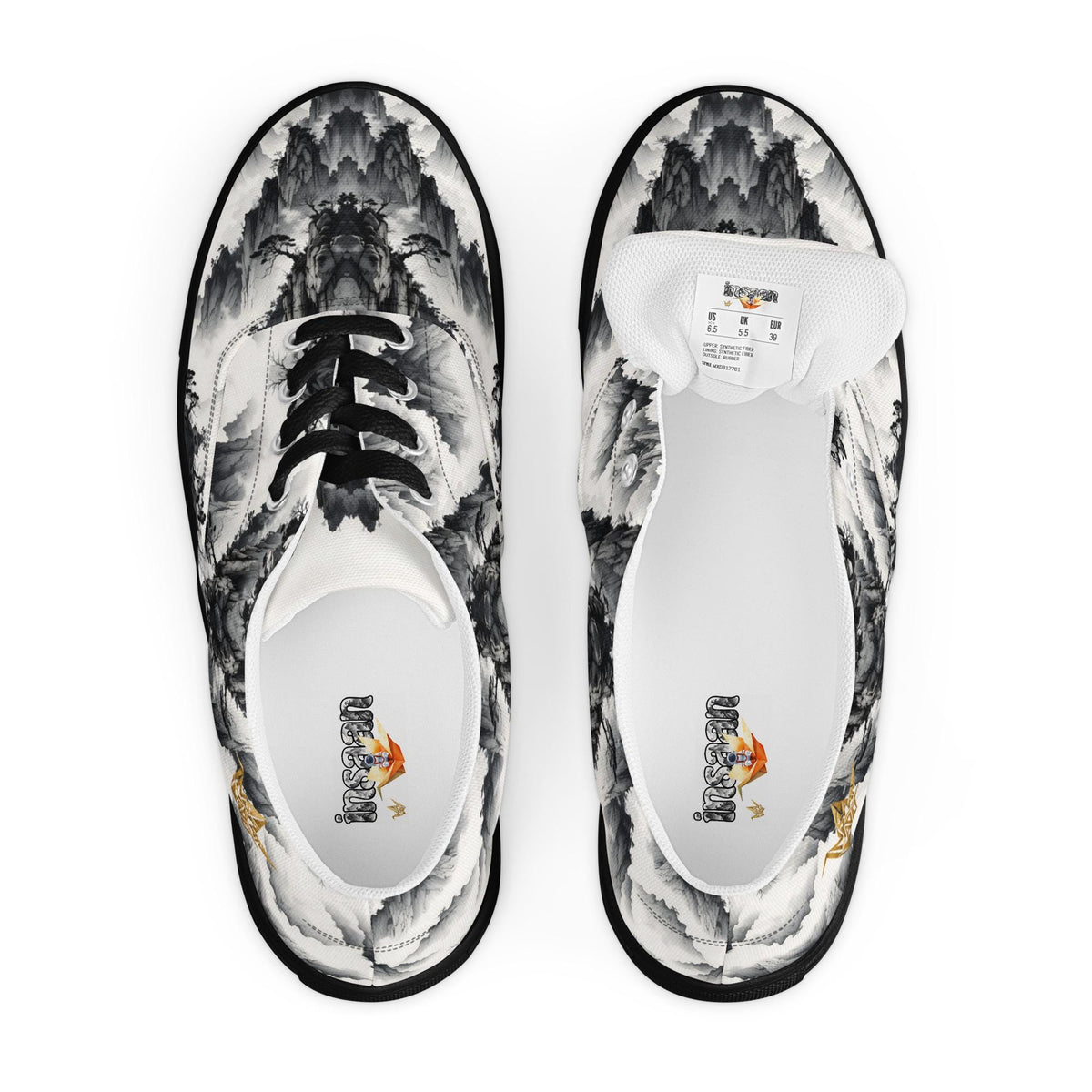 Ink Wash Mountain Canvas Sneakers