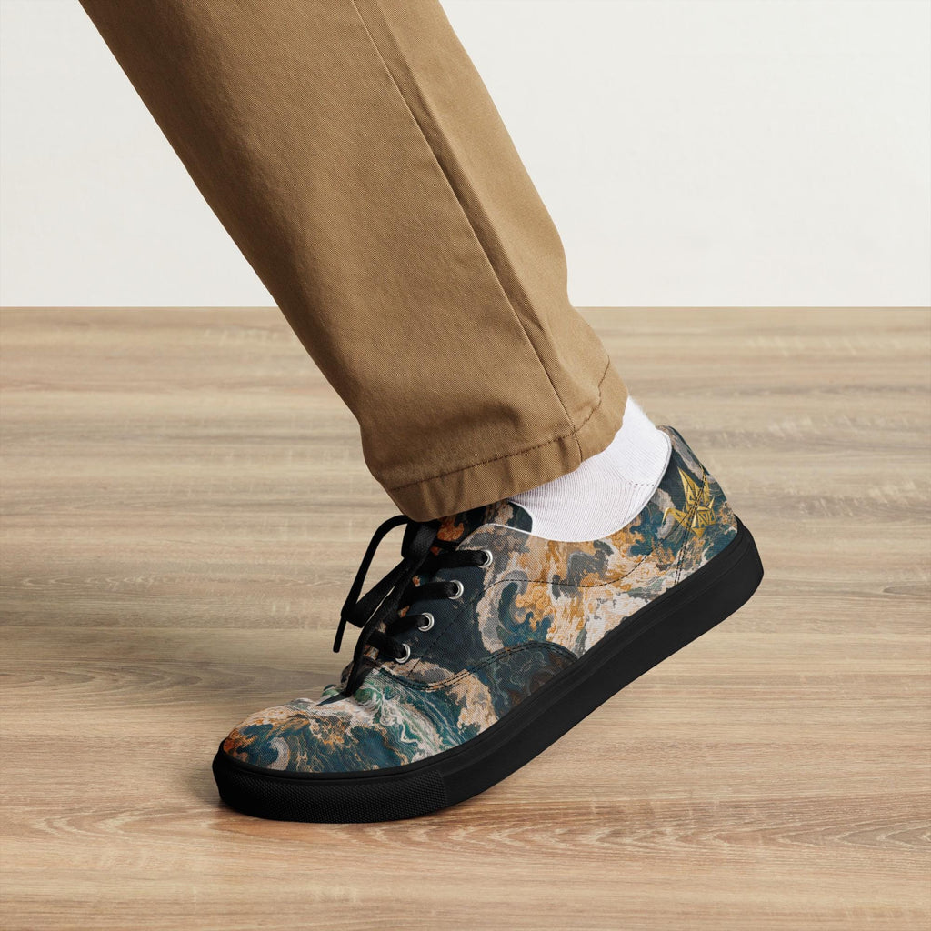 Marble Canvas Sneakers - Teal and Orange