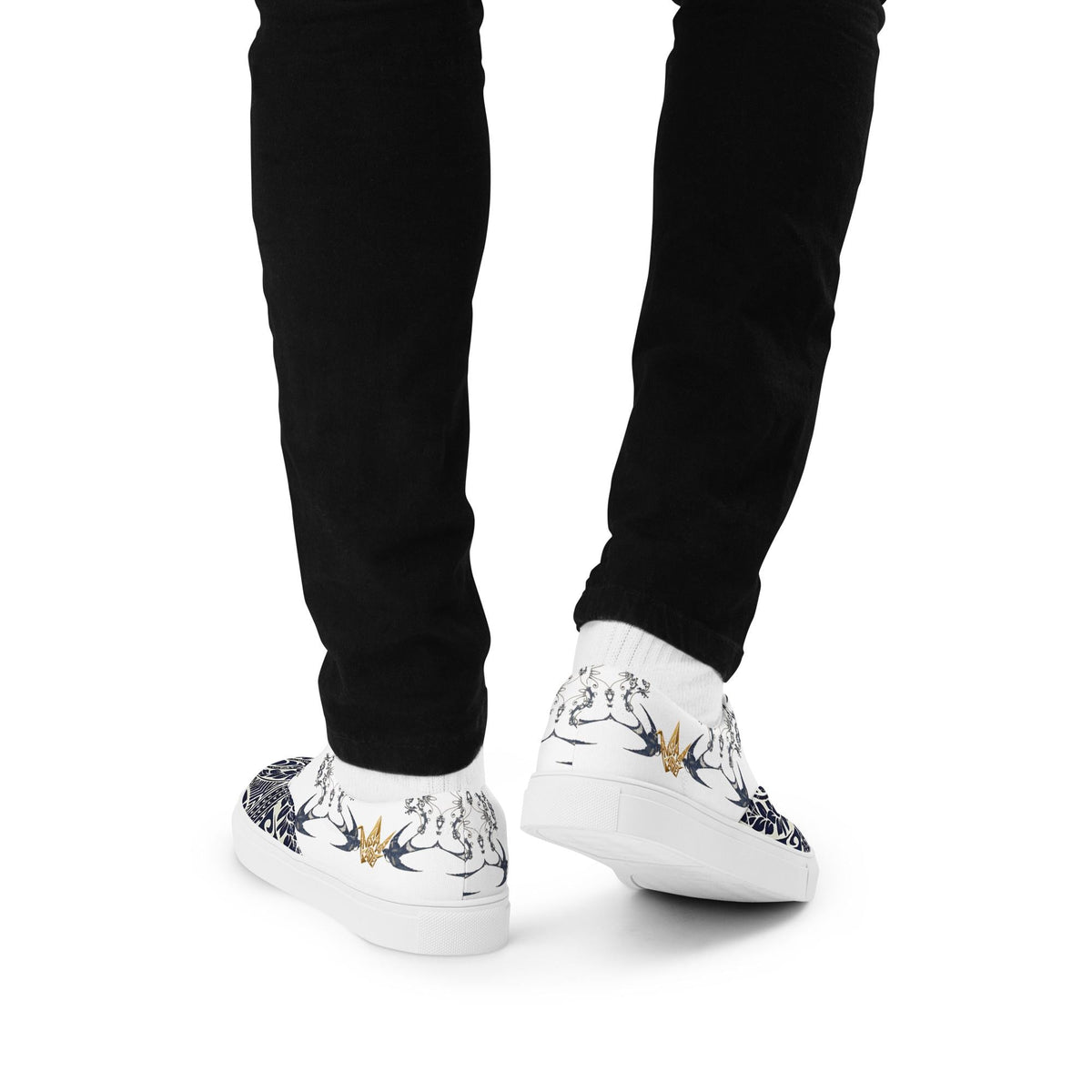 Crane 01 - Origami Bird Canvas Sneakers