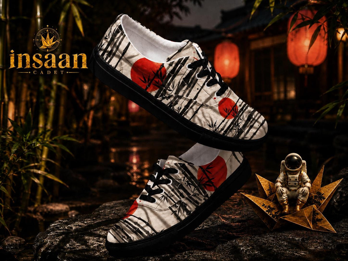 Rising Sun Canvas Sneakers - Japanese Ink Art
