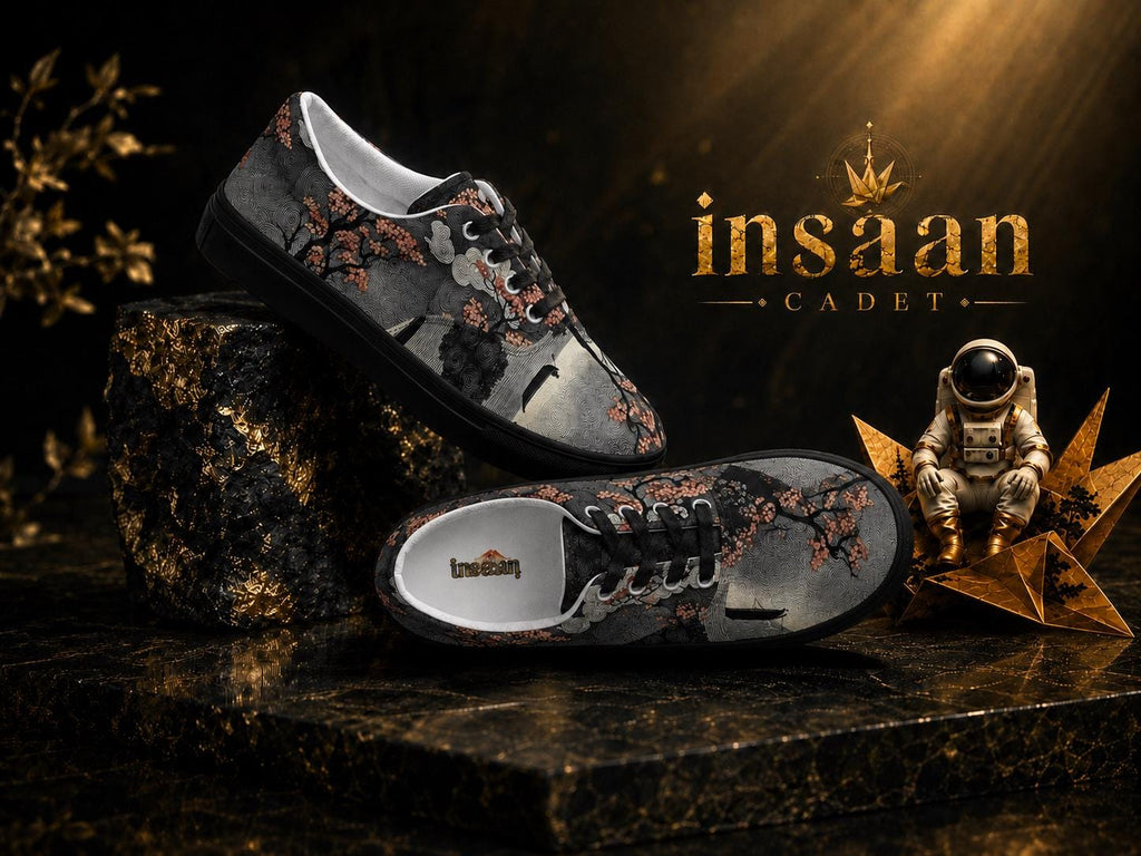 Floral Art Print Canvas Sneakers