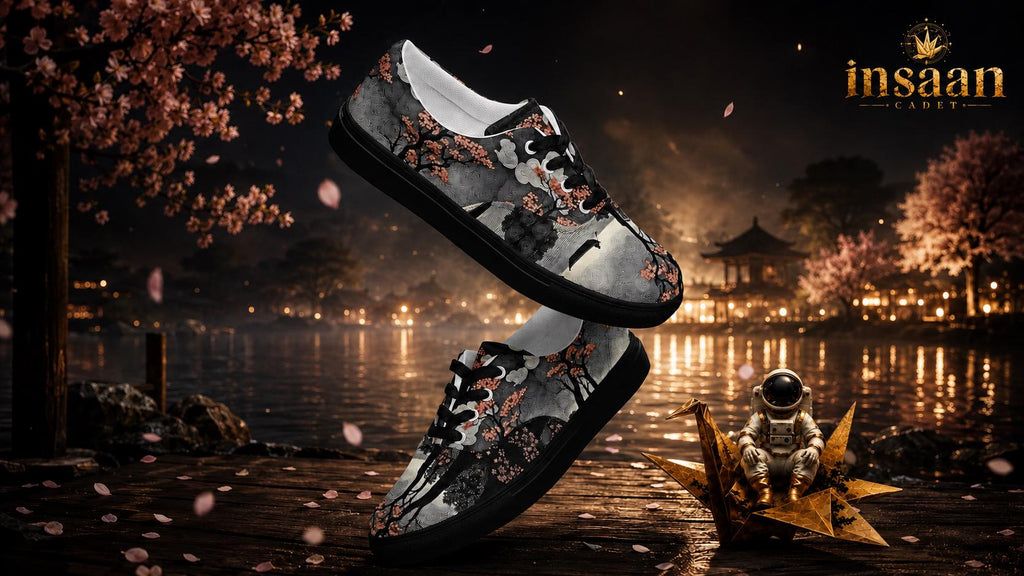 Floral Art Print Canvas Sneakers