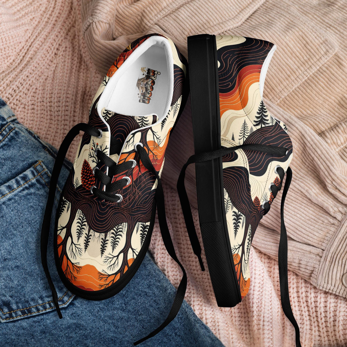 Crane 03 - Forest Sunset Canvas Sneakers