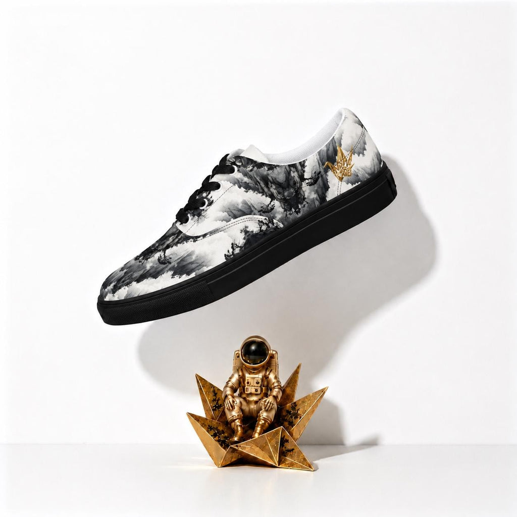Ink Wash Mountain Canvas Sneakers