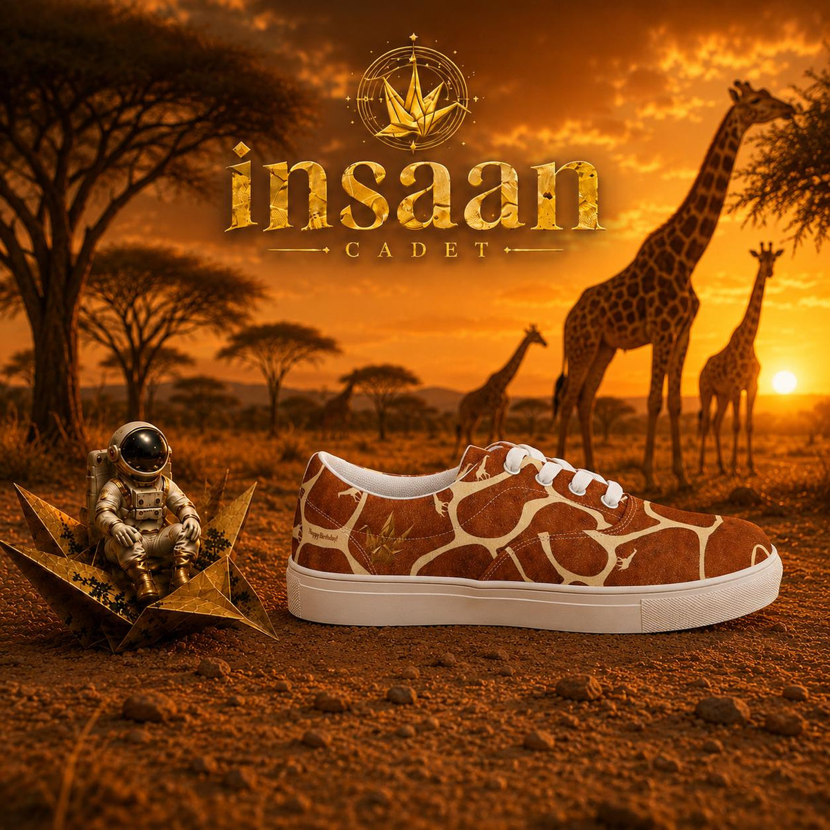 Giraffe Print Canvas Sneakers