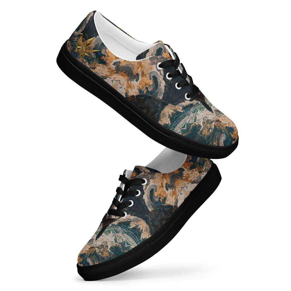Marble Canvas Sneakers - Teal and Orange