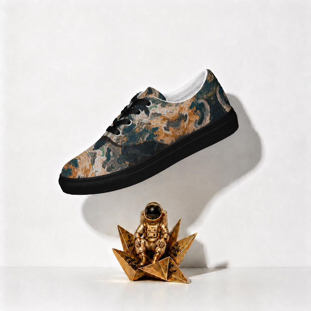 Marble Canvas Sneakers - Teal and Orange