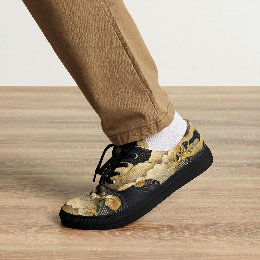 Gold Snake Canvas Sneakers