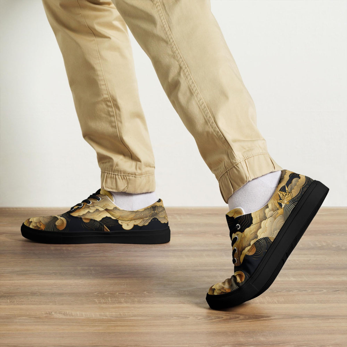 Gold Snake Canvas Sneakers