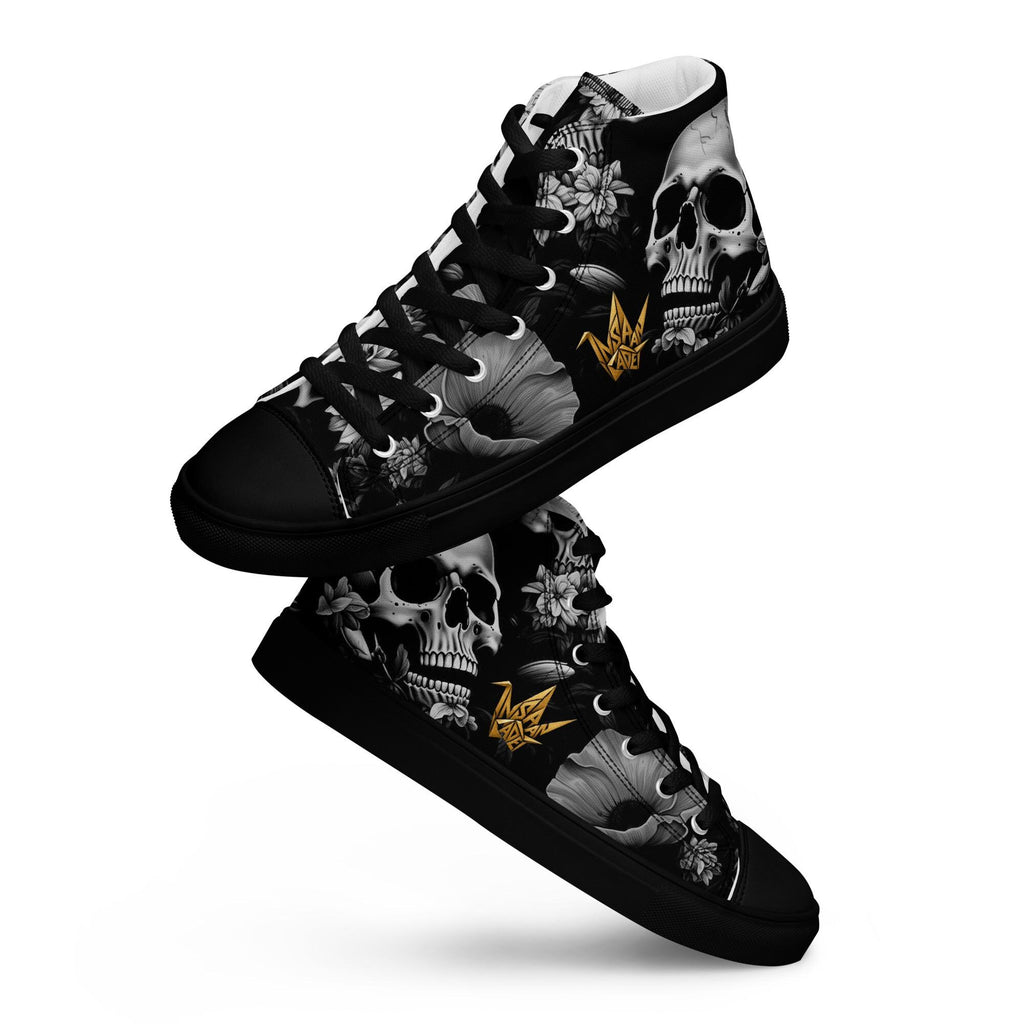 Skull Floral High Top Canvas Sneakers