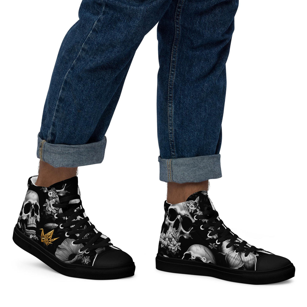 Skull Floral High Top Canvas Sneakers