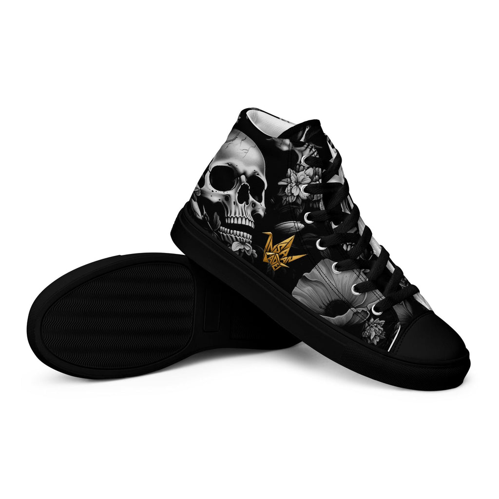 Skull Floral High Top Canvas Sneakers