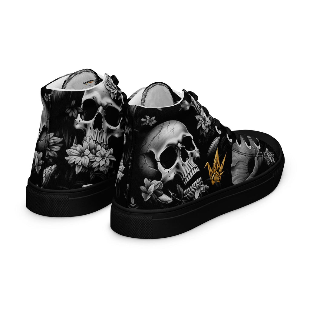 Skull Floral High Top Canvas Sneakers