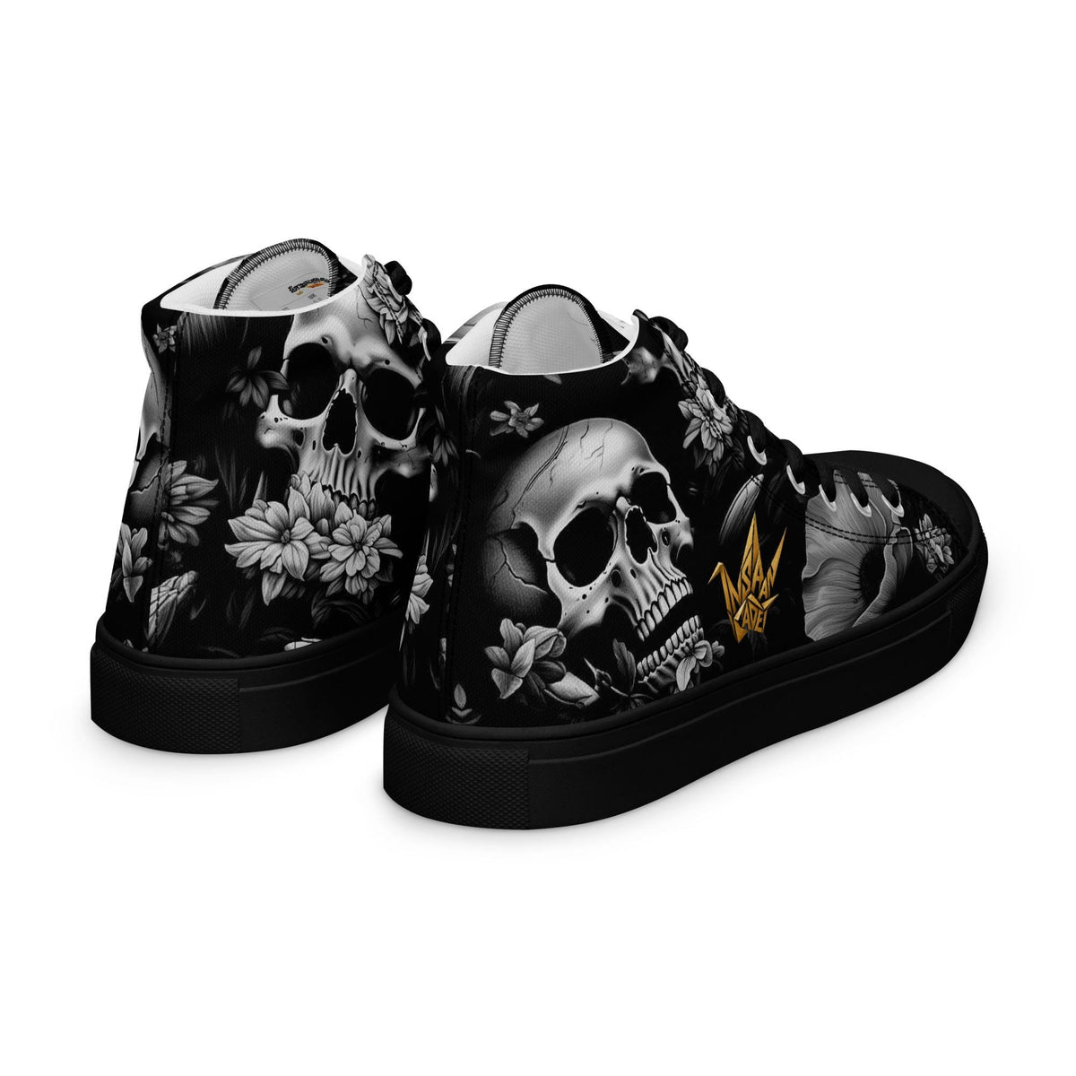 Skull Floral High Top Canvas Sneakers