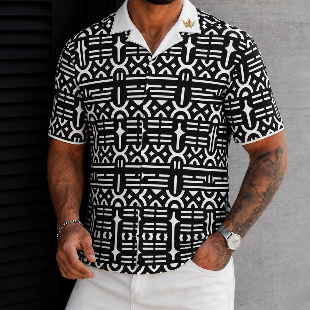 Oversized Graphic Button Up Shirt
