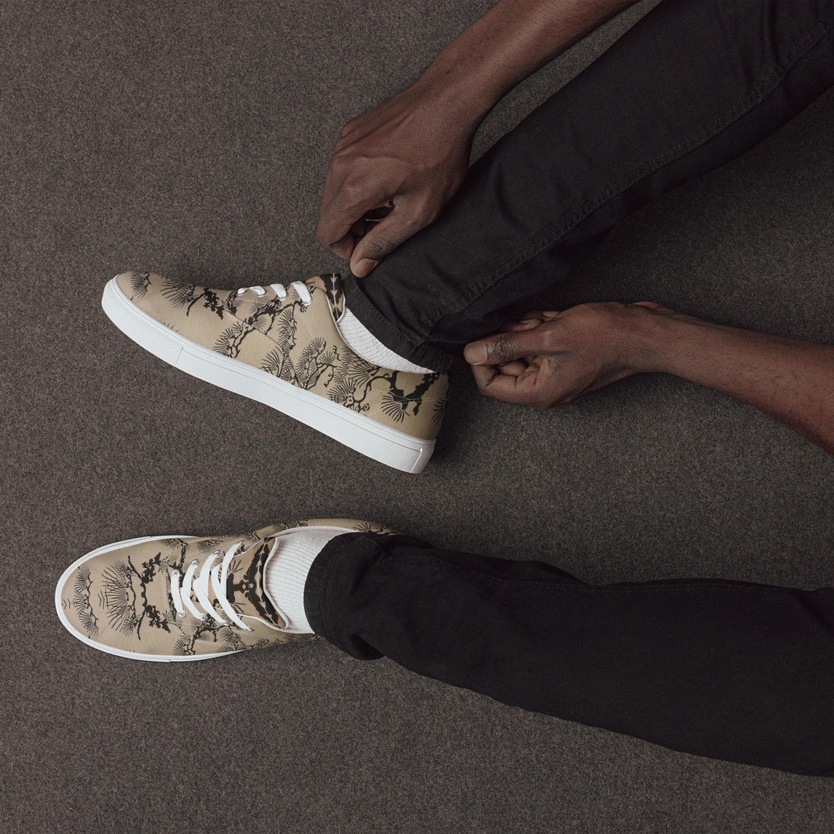 Sumi-e Pine Canvas Sneakers