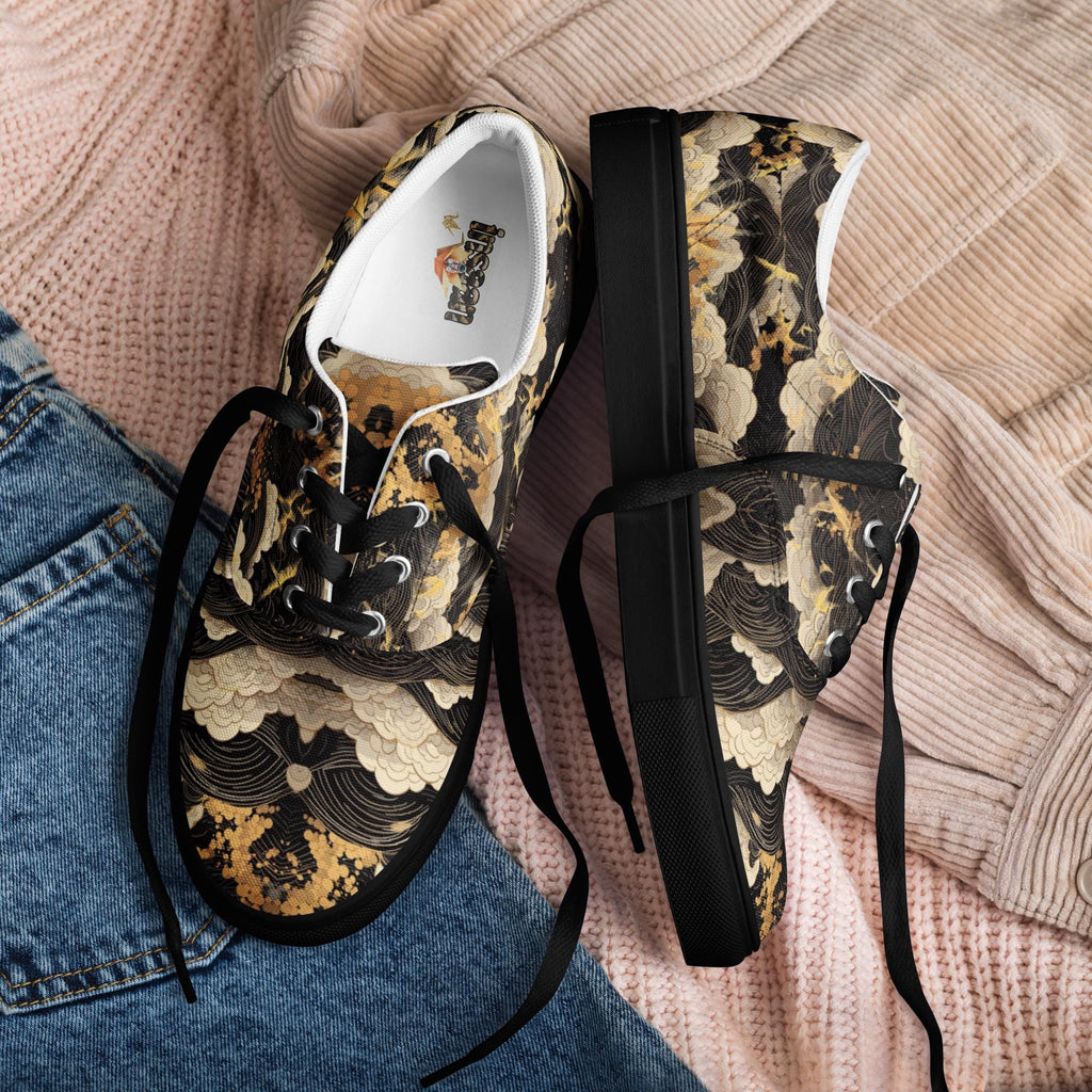 InsaanCadet Black and Gold Canvas Sneakers
