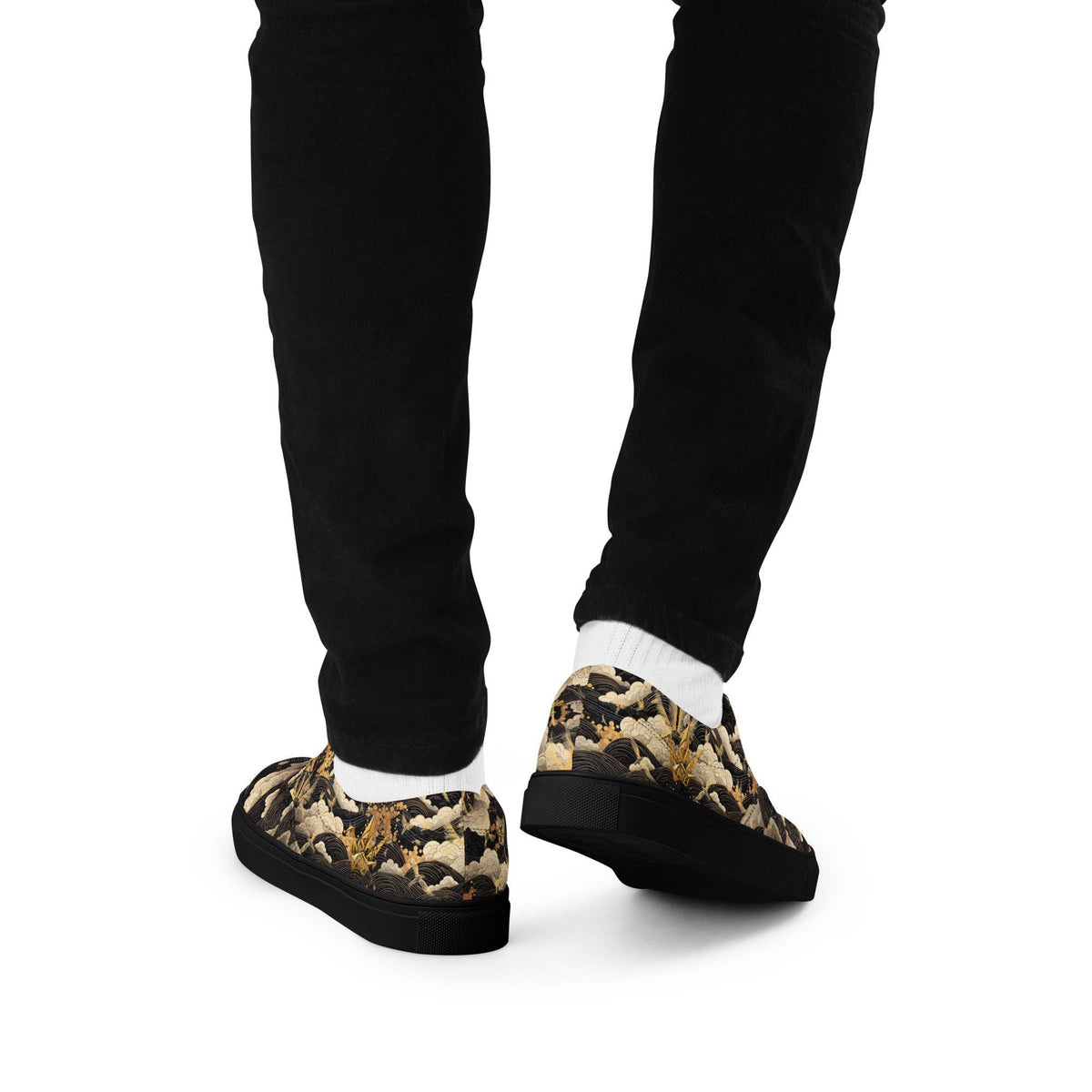 InsaanCadet Black and Gold Canvas Sneakers