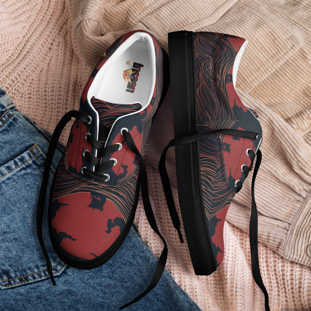 Crimson Camo Canvas Sneakers