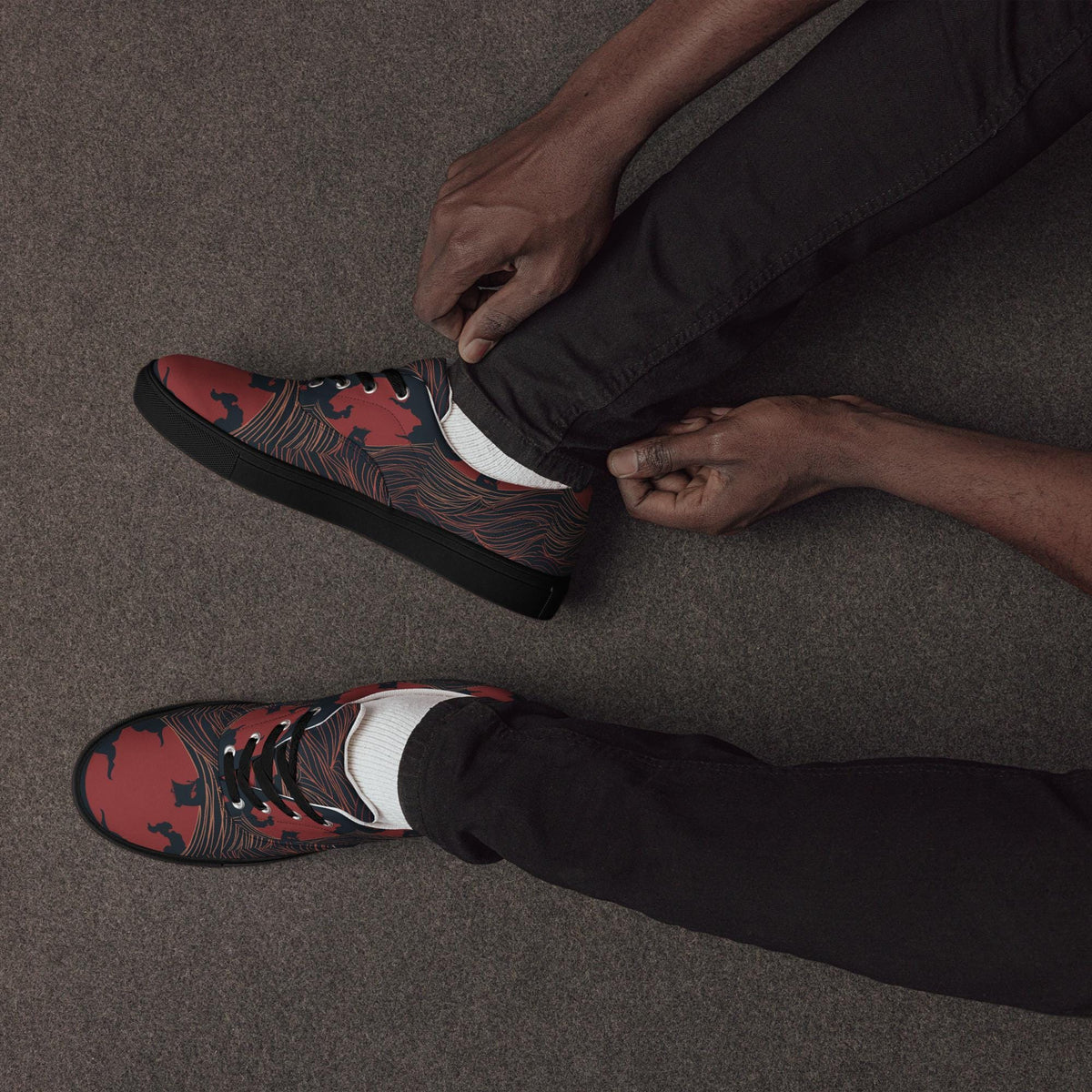 Crimson Camo Canvas Sneakers
