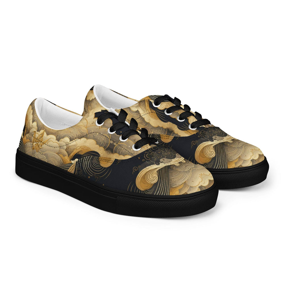 Gold Snake Canvas Sneakers