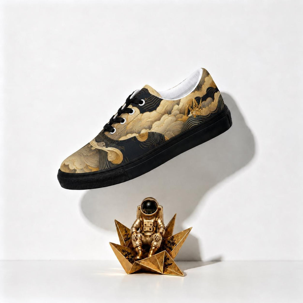 Gold Snake Canvas Sneakers