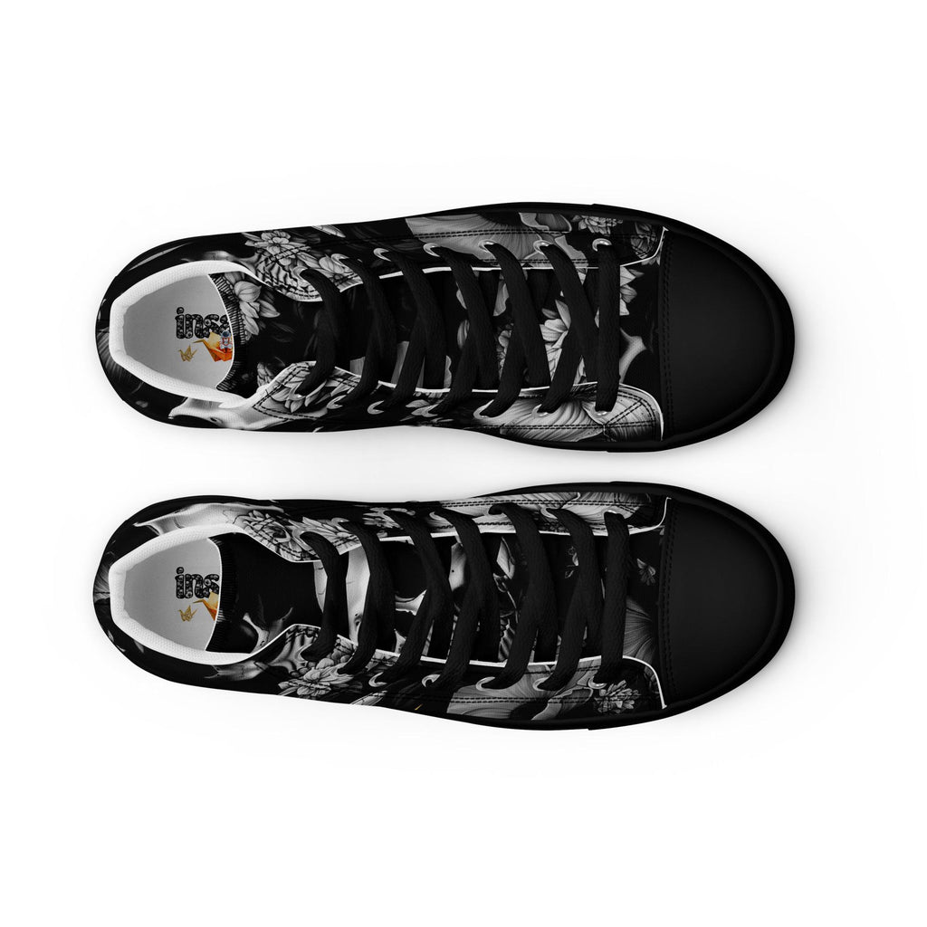 Skull Floral High Top Canvas Sneakers