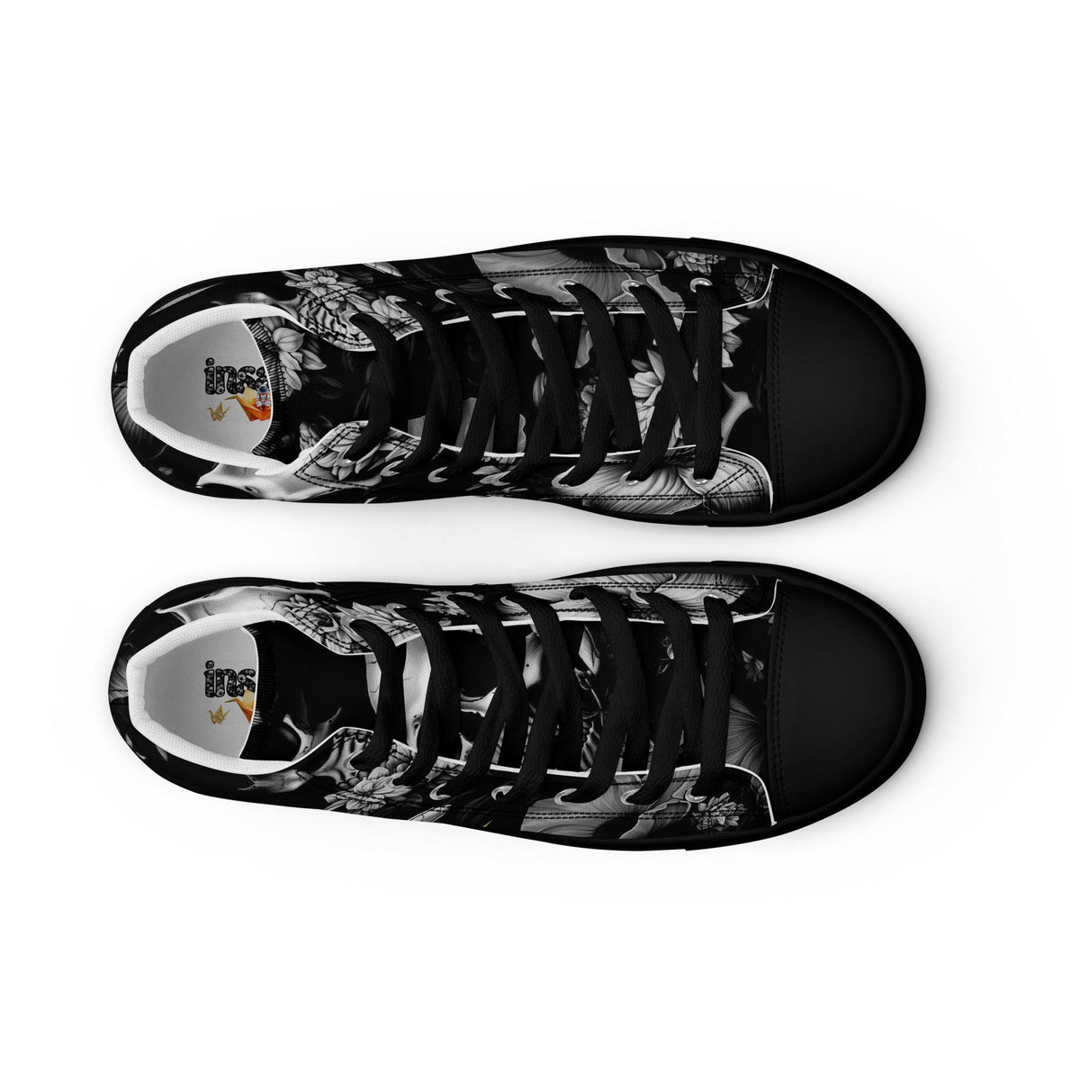 Skull Floral High Top Canvas Sneakers