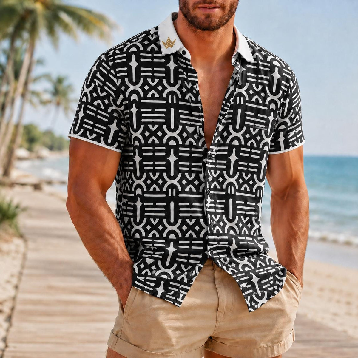 Oversized Graphic Button Up Shirt
