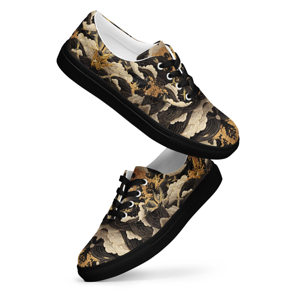 InsaanCadet Black and Gold Canvas Sneakers