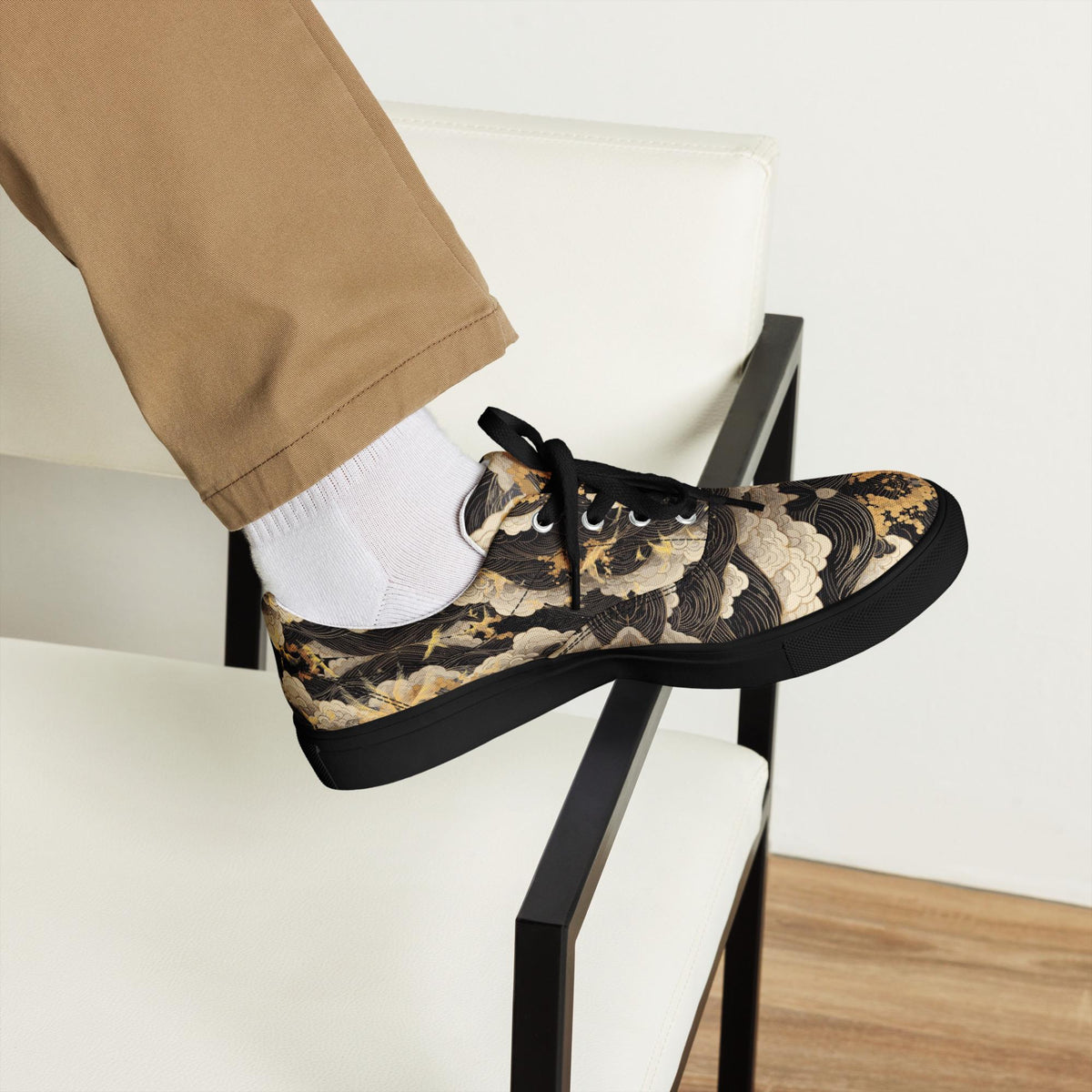 InsaanCadet Black and Gold Canvas Sneakers