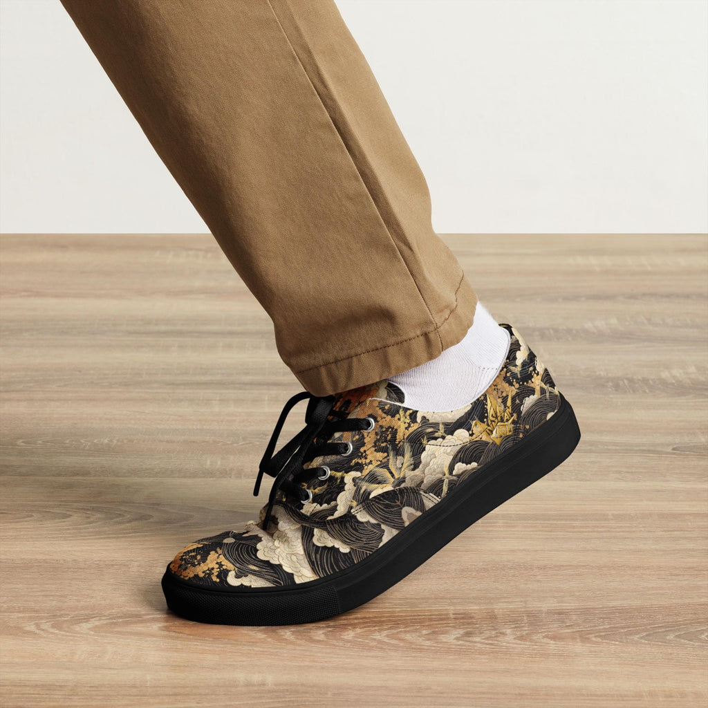 InsaanCadet Black and Gold Canvas Sneakers
