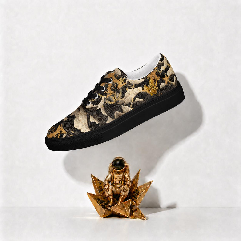 InsaanCadet Black and Gold Canvas Sneakers