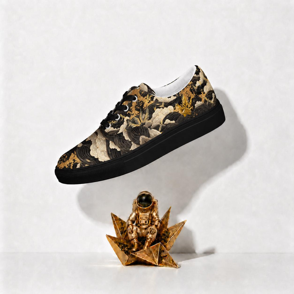 InsaanCadet Black and Gold Canvas Sneakers